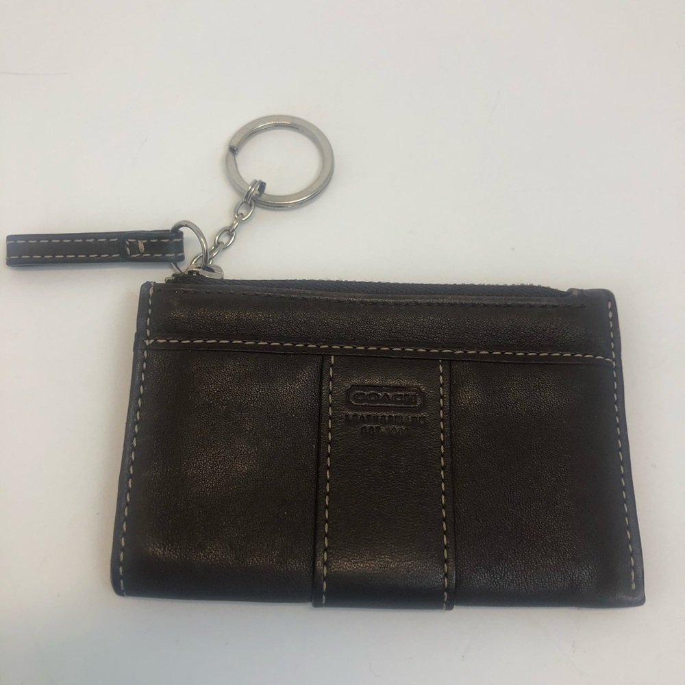 Coach Brown Leather Keychain Coin-purse
